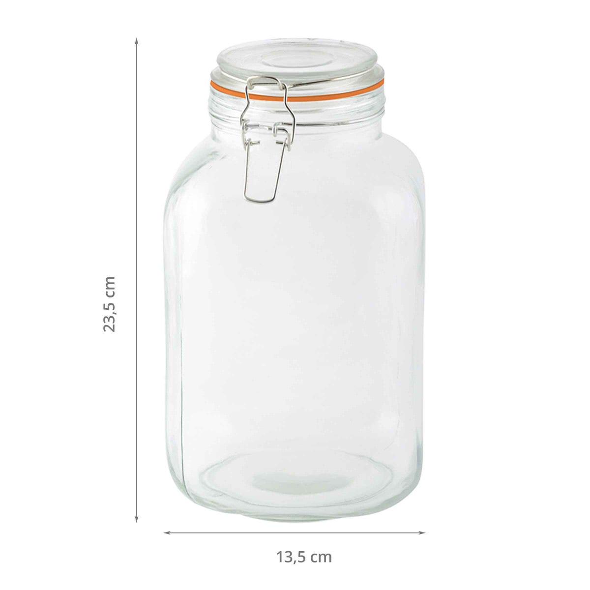 Econovo® Lot de 3 bocaux de conservation en verre avec couvercle strié  (1000 ml) - Empilables et hermétiques - Avec motif rainuré - Pour aliments