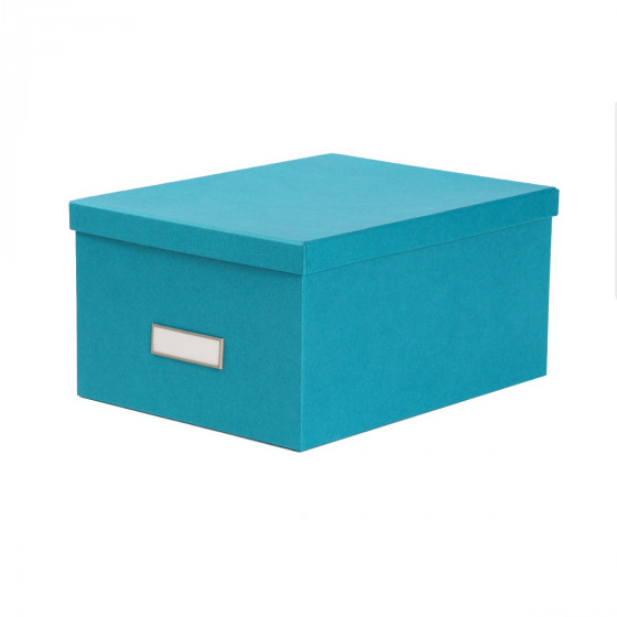 Boîte en carton turquoise