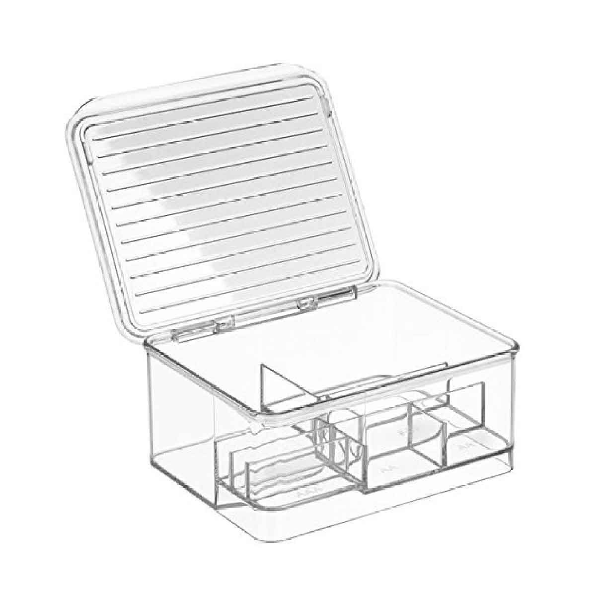 YUNGANSPORTLTD Boîte de rangement en plastique empilable avec compartiment  de rangement 4 compartiments Boîte de rangement avec poignées Boîtes de  rangement pour outils Crafts Toys Pillbox XM : : Cuisine et Maison