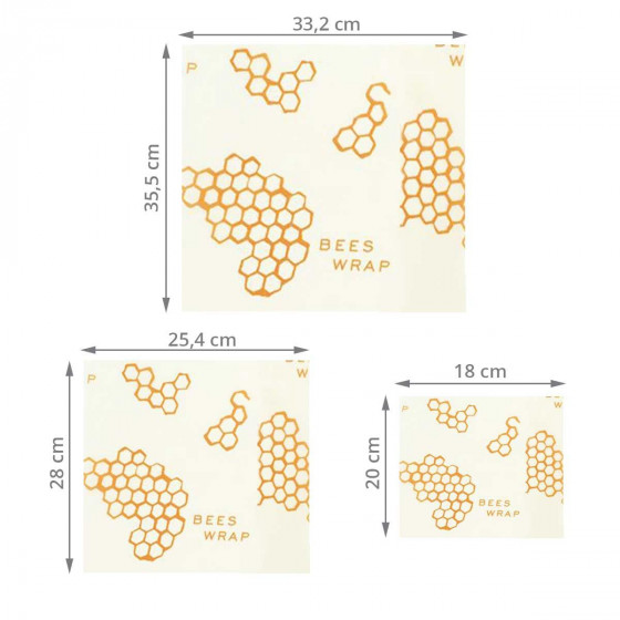 Set 3 papiers d'emballage réutilisable