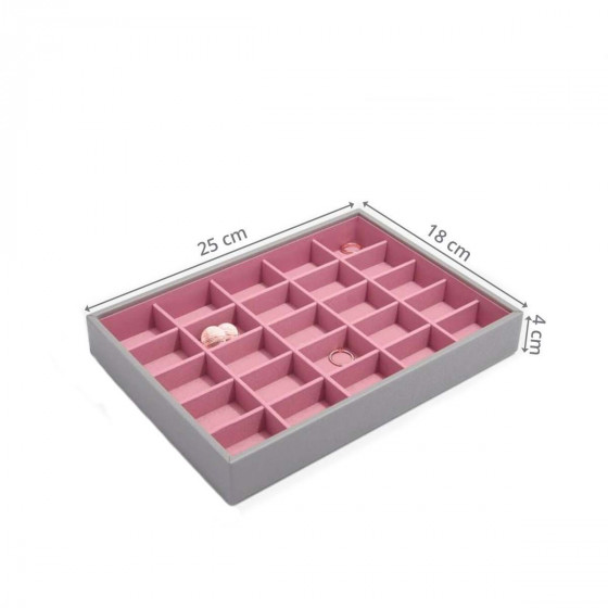 Plateau à bijoux 25 compartiments roses