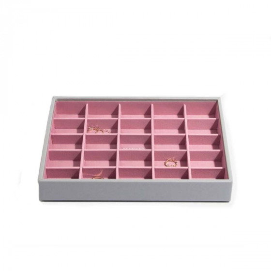 Plateau à bijoux 25 compartiments roses