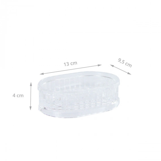 Porte-savon cannelé en plastique transparent