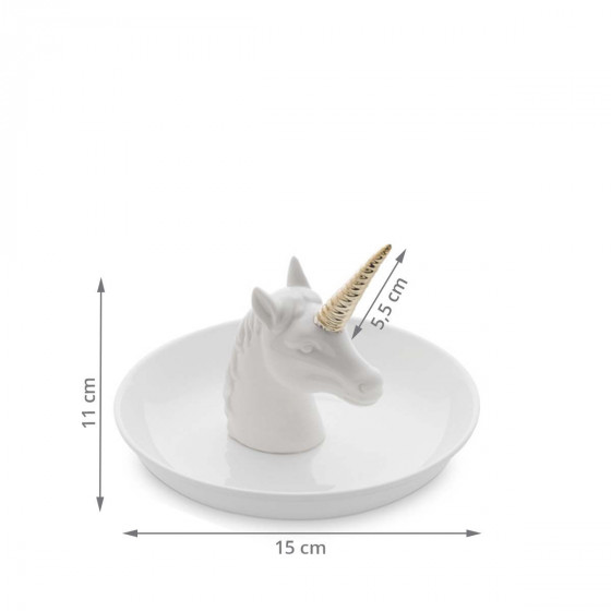 Coupelle à bijoux en porcelaine Licorne