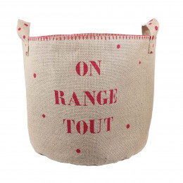Panier de rangement en toile de jute
