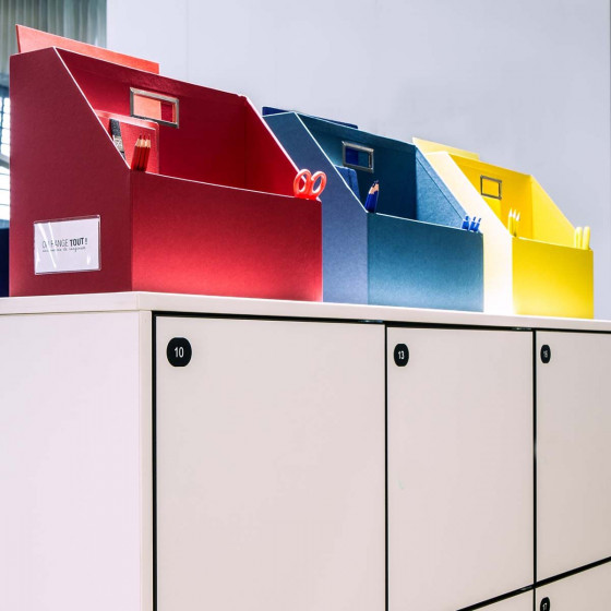 Box de rangement pour bureau partagé