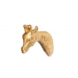 Patère girafe en métal doré