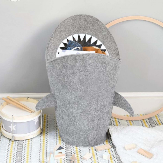 Panier à jouets requin en feutre