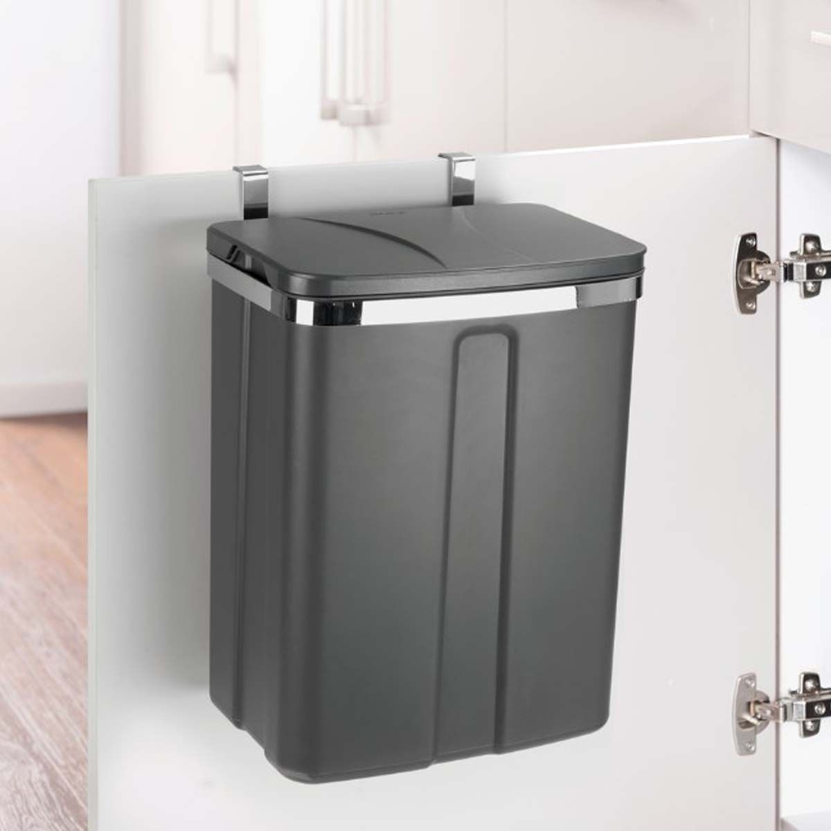 Poubelle à suspendre pour comptoir ou sous évier - petite poubelle de  cuisine avec couvercle - pour porte de placard ou sous évier - Cdiscount  Maison