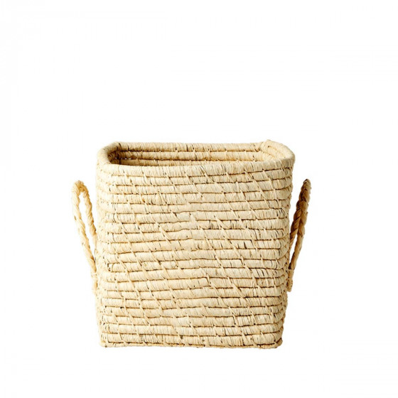 Petit panier cube en raphia