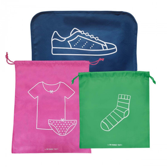 Pack de 3 housses de voyage pour fille