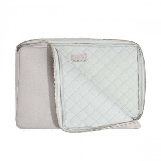 Housse pour ordinateur 13 pouces en simili cuir gris clair