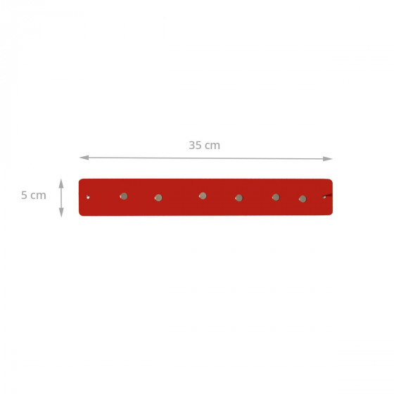 Petite barre magnétique murale  rouge avec 6 aimants fins et puissants