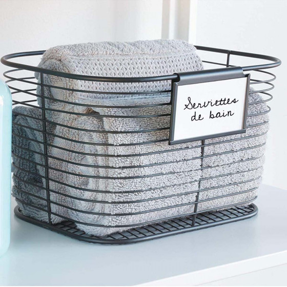 Porte-étiquettes clipsables noirs pour panier ou boîte