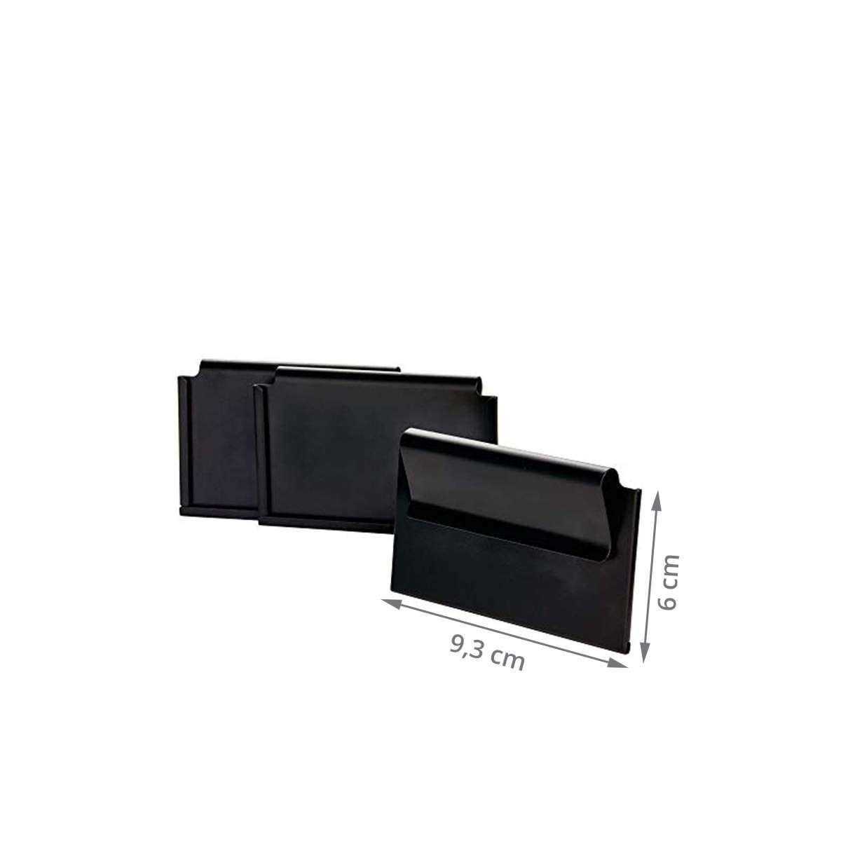 Porte-étiquettes clipsables en métal noir pour panier ou boite