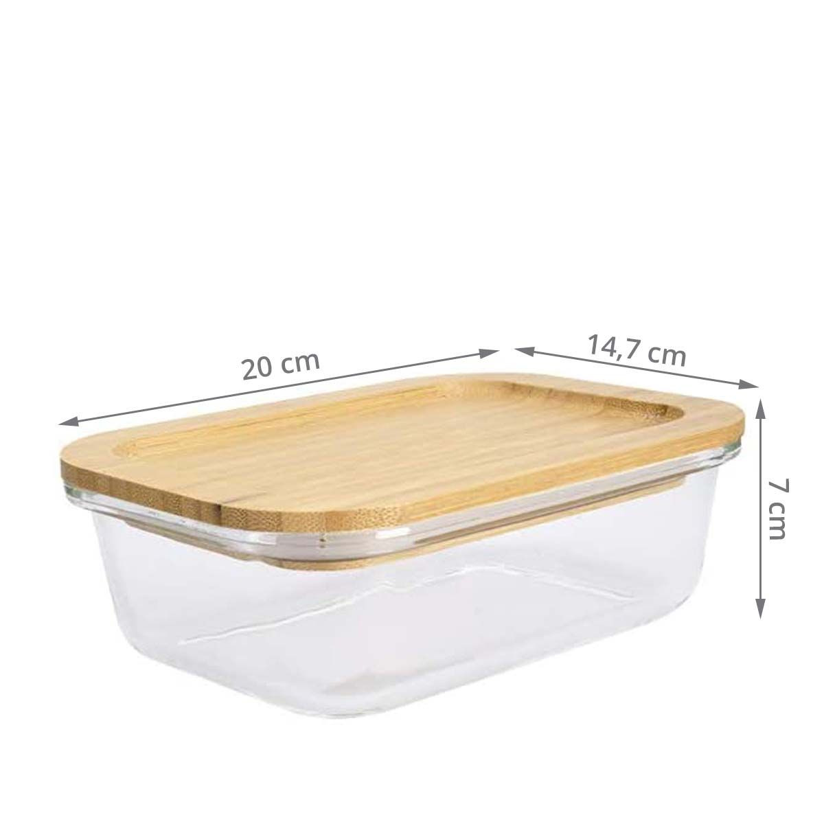 Boîte alimentaire en verre avec couvercle en bambou - 850ml - ON