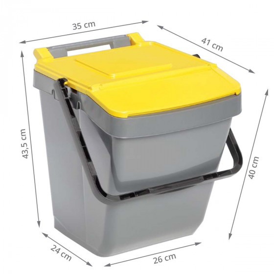 Poubelle de tri sélectif jaune 30 litres