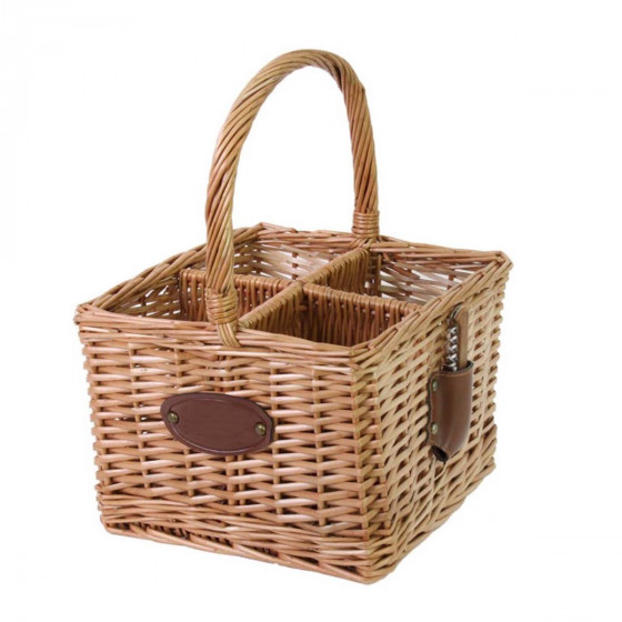Panier porte-bouteilles en osier