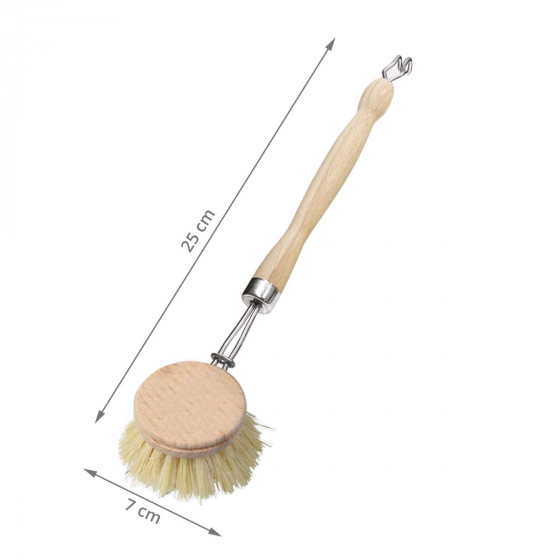 Brosse à vaisselle en bois avec tête changeable