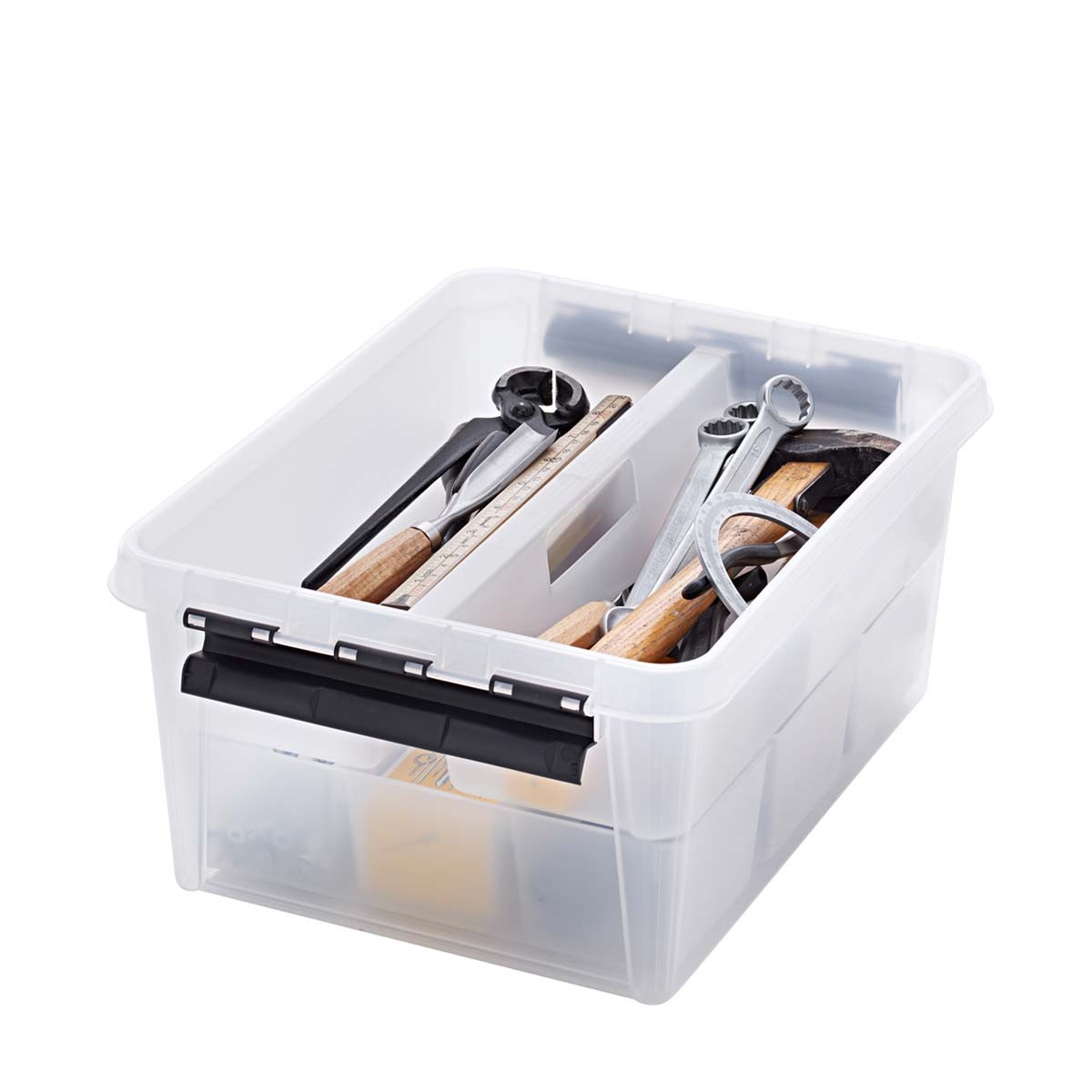 Boîte de rangement pour outils en plastique, boîte pour organisateur  portable imperméable et imperméable avec compartiment séparateur ajustable  et amovible pour outils, vis, clous, rivets, boulons : : Bricolage