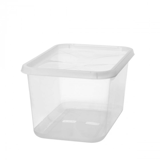 Boîte en plastique transparent avec couvercle 44 litres. (XL)