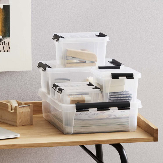 Boîte de rangement en plastique avec couvercle 14 litres