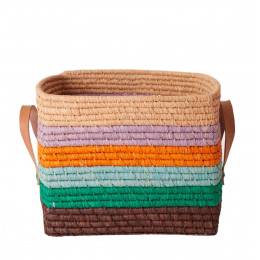 Panier de rangement en fibre naturelle Bhilai coloris noir