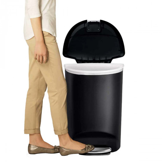 Poubelle noire demi-lune 50 litres
