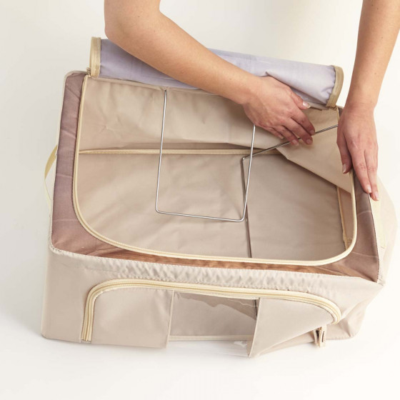 Boîte de rangement en tissu avec ouverture avant 23 litres
