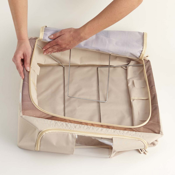 Boîte de rangement en tissu avec ouverture avant 23 litres
