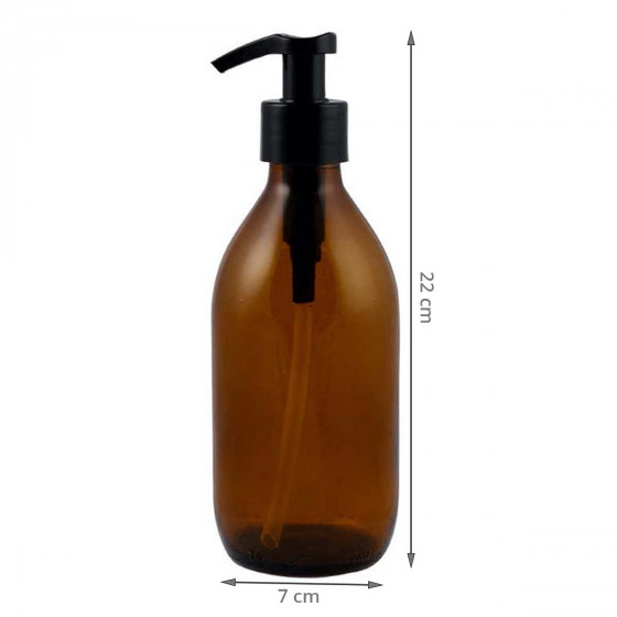 Flacon en verre ambré avec pompe 500 ml
