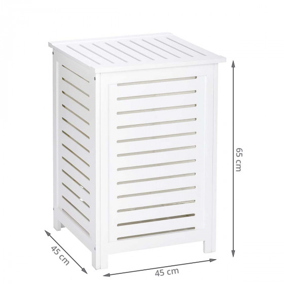 Coffre à linge sale en bois blanc