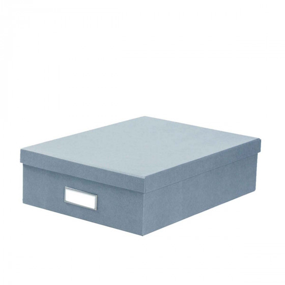 Boîte de rangement A4 en carton bleu gris