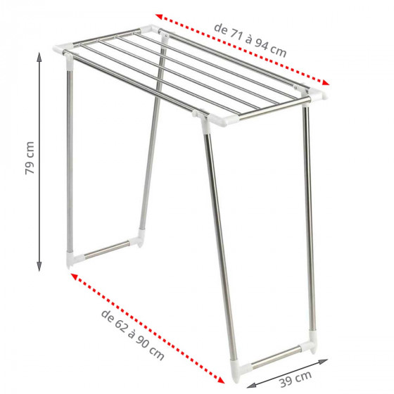 Etendoir à linge de douche en inox
