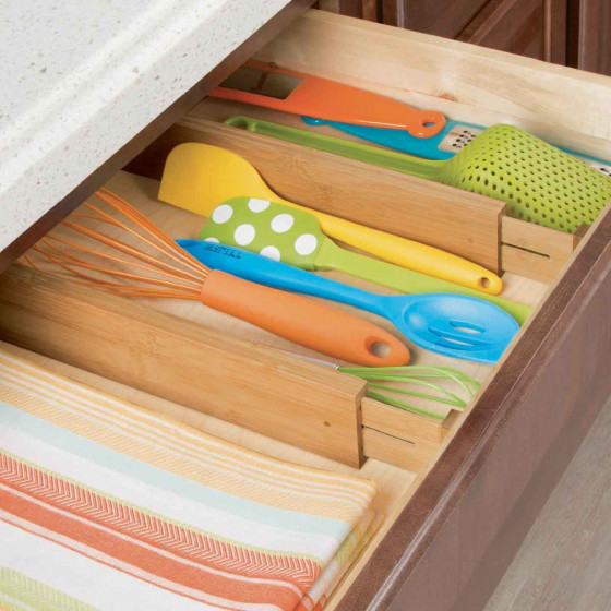 2 séparateurs extensibles en bambou