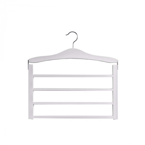 Cintre en bois blanc pour 4 pantalons