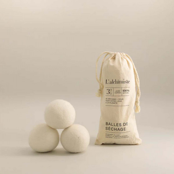 Balles de séchage en laine vierge 500 lavages