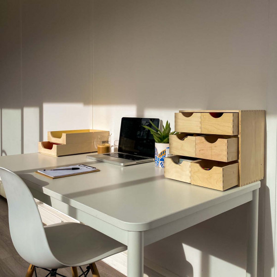 Bloc 6 tiroirs en bois