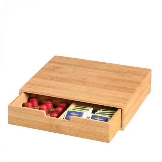 Boîte tiroir en bambou avec compartiments