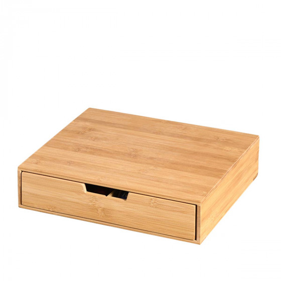 Boîte tiroir en bambou avec compartiments