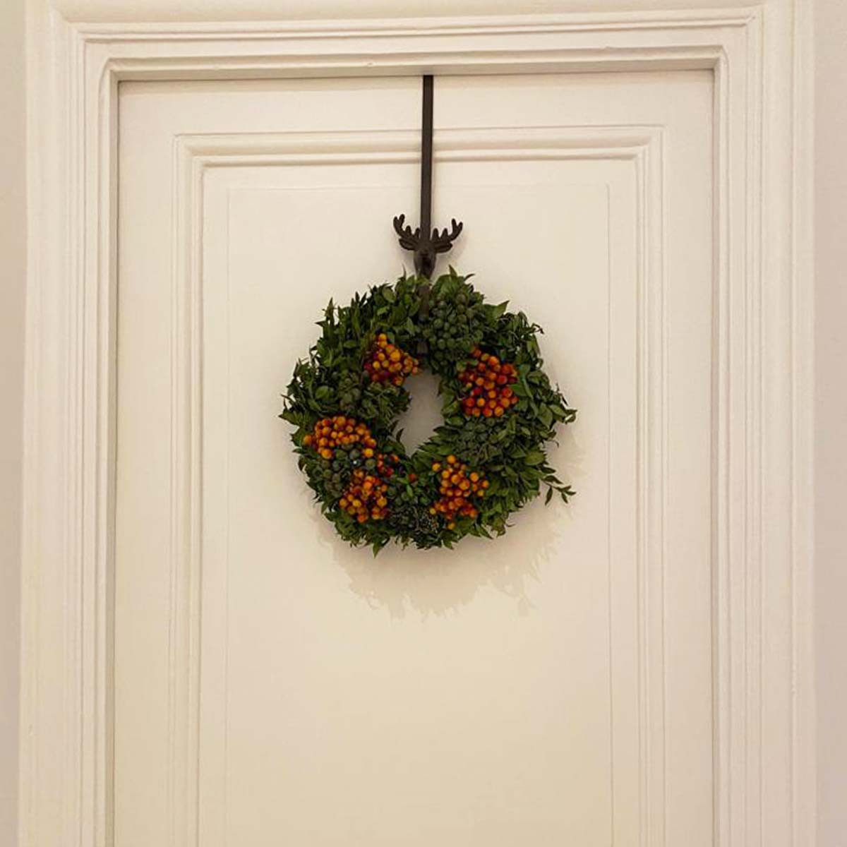 Couronne de Noël au crochet, couronne de porte d'entrée rouge-gorge, houx  et flocon de neige -  France