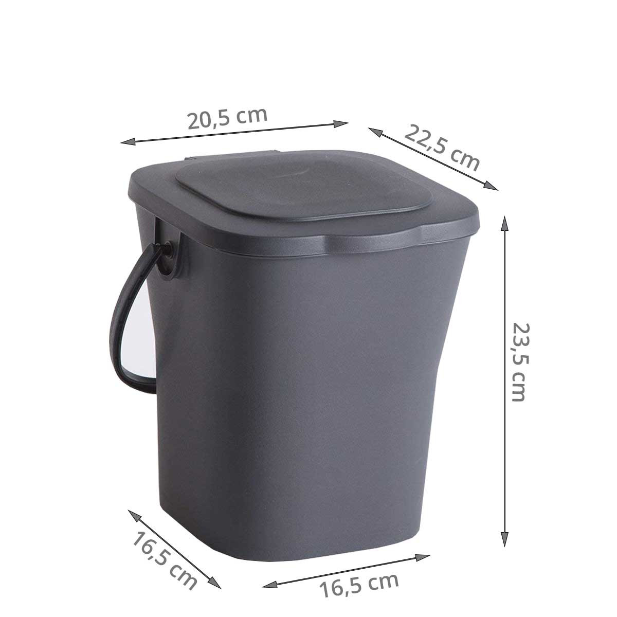 Seau + couvercle noir 10L avec anse pour fermenteur thé compost aéré