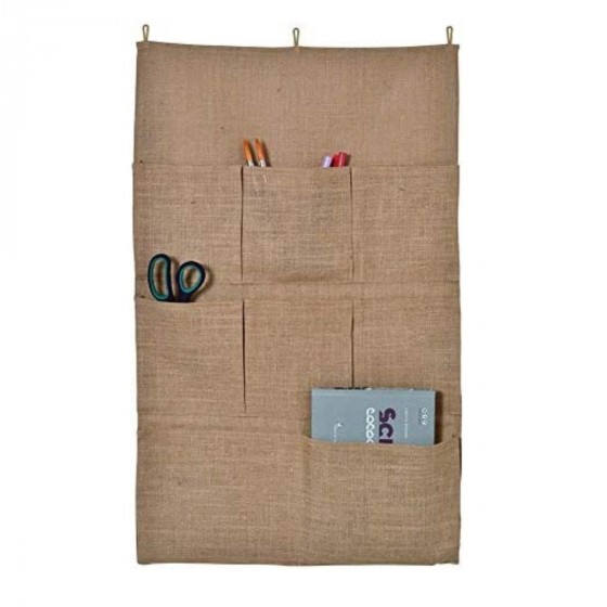 Rangement mural en toile de jute