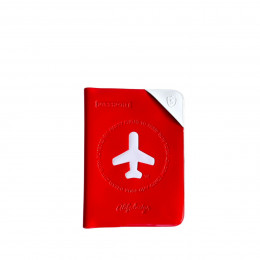 Protège passeport rouge brillant