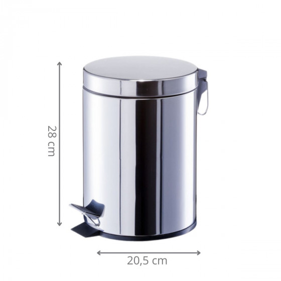 Poubelle de salle de bain en inox 5 litres