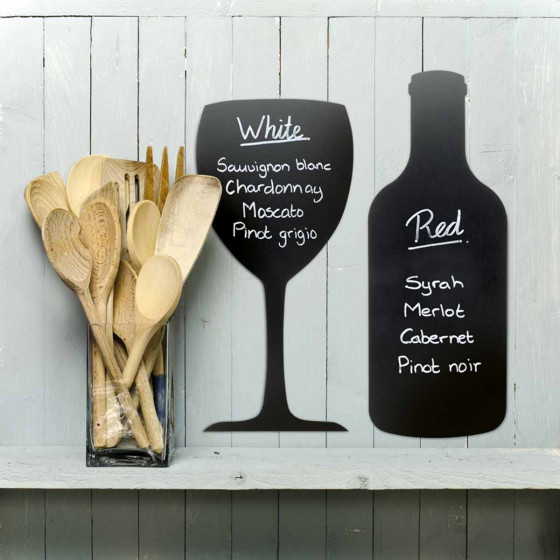 Ardoise murale en forme de verre