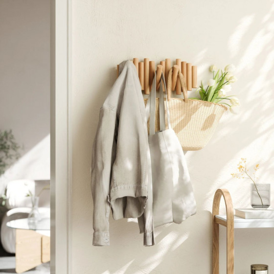 Porte-manteau mural en bois