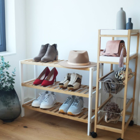 Étagère à chaussures en bois 3 niveaux