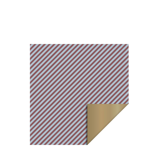 Rouleau de papier cadeau rayé double face - 3m