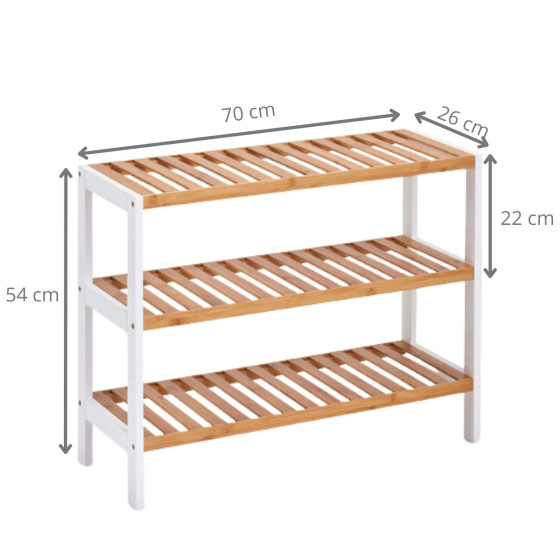 Étagère à chaussures en bois 3 niveaux
